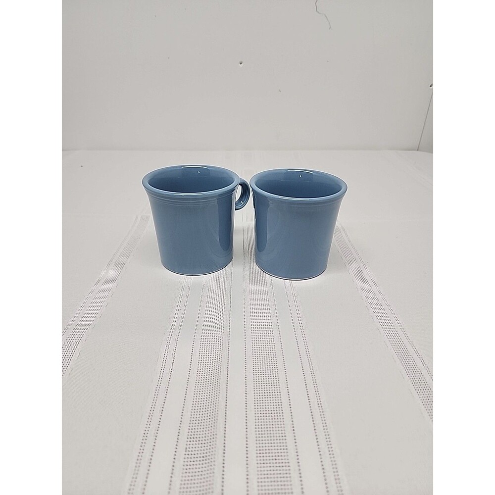 Fiestaware Periwinkle Ring Handle Coffee Mugs Set Of 2 Retired Made In The USA